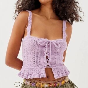 Urban Outfitters Purple Sleeveless Crop Tank Top